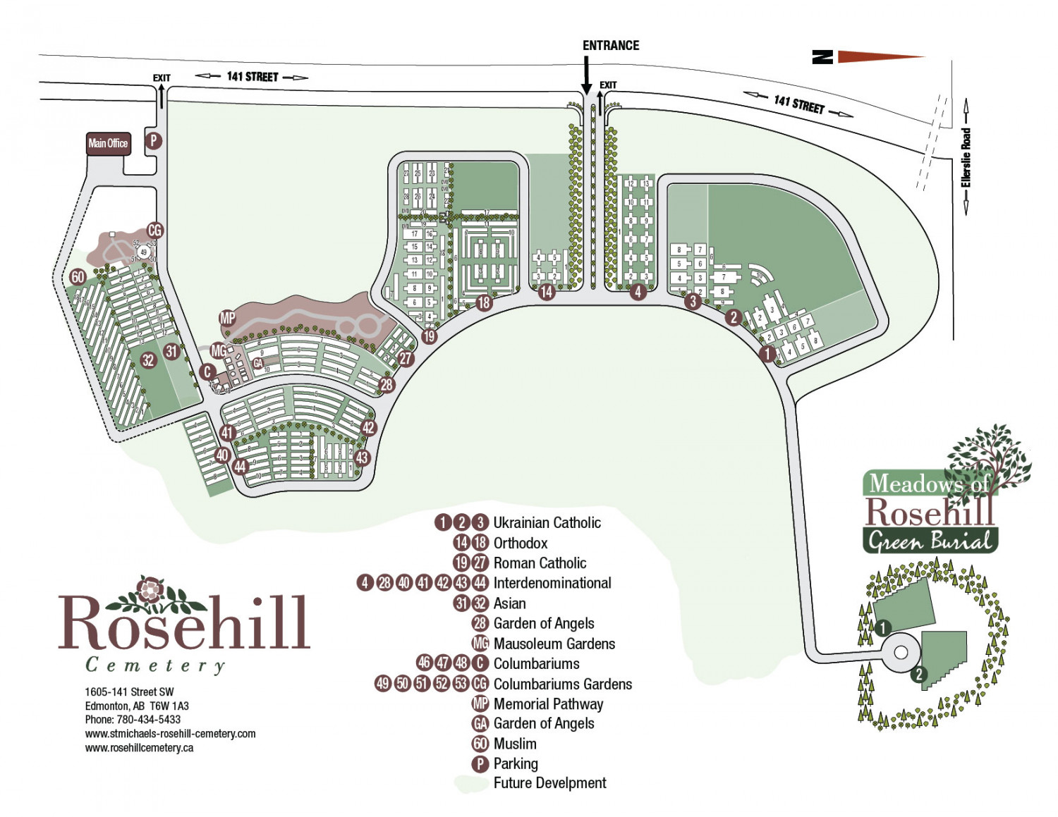 Rosehill Cemetery Map